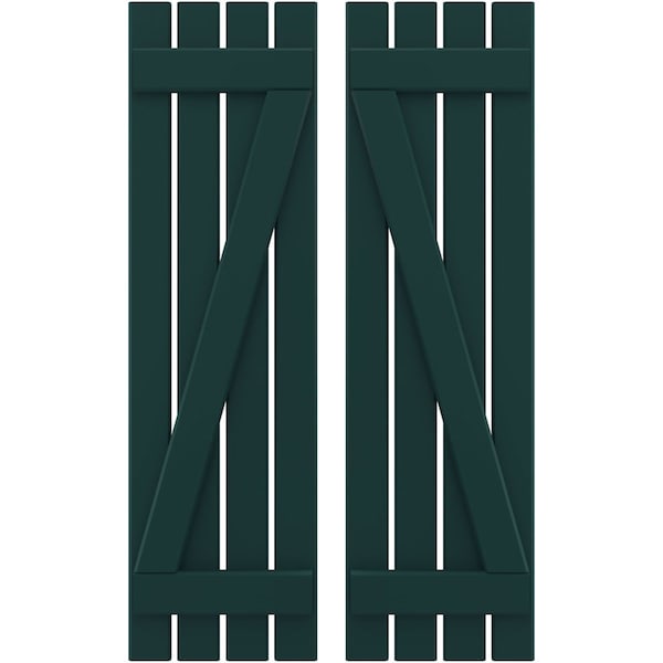 Ekena Millwork Americraft 4-Board (2 Batten) Wood Spaced Board-n-Batten Shutters w/ Z-Bar, ARW102SB415X77FGH, PR ARW102SB415X77FGH - main
